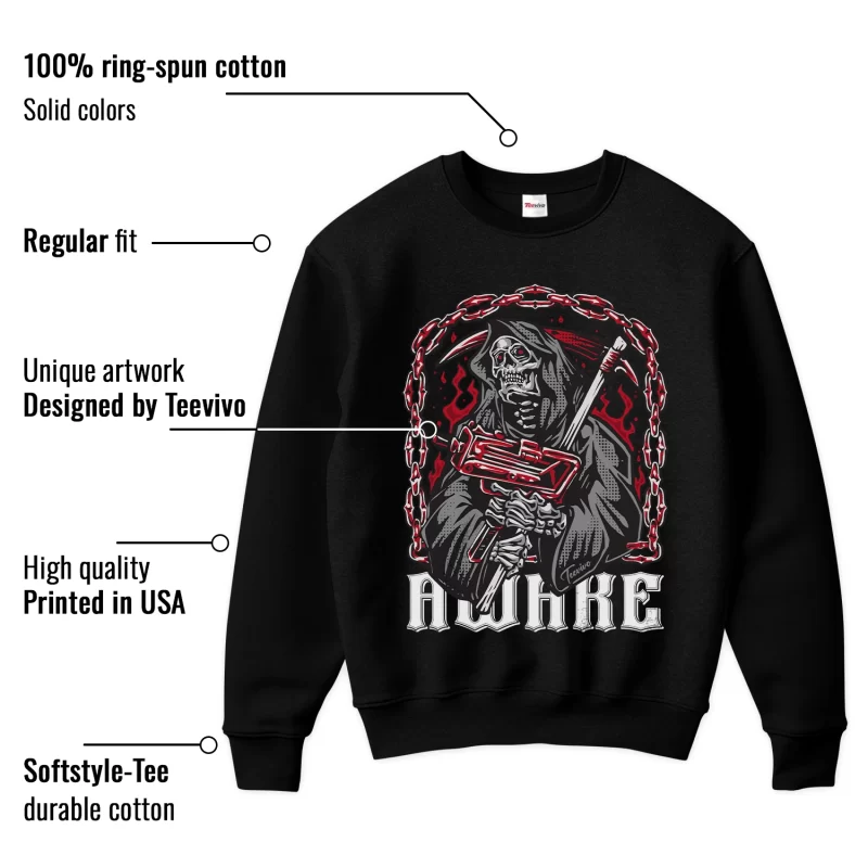 TeeVivo Sweatshirt Match Air Jordan 3 Retro OG Black Cement Awake – Air Jordan 3 Sweatshirt, AJ3 Sweatshirt