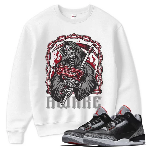 TeeVivo Sweatshirt Match Air Jordan 3 Retro OG Black Cement Awake – Air Jordan 3 Sweatshirt, AJ3 Sweatshirt