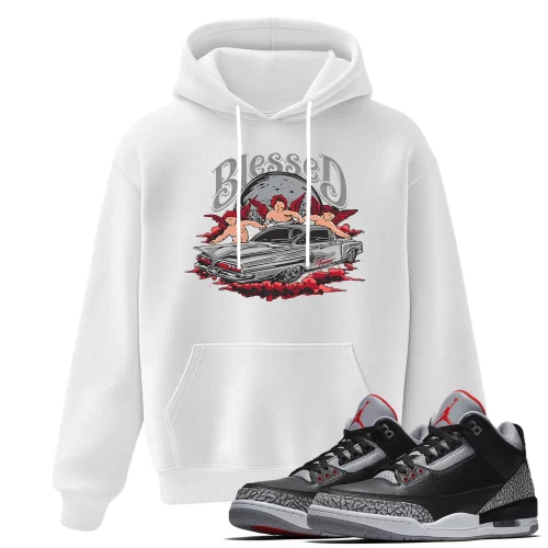 TeeVivo Hoodie Match Air Jordan 3 Retro OG Black Cement Blessed – Air Jordan 3 Hoodie, AJ3 Hoodie