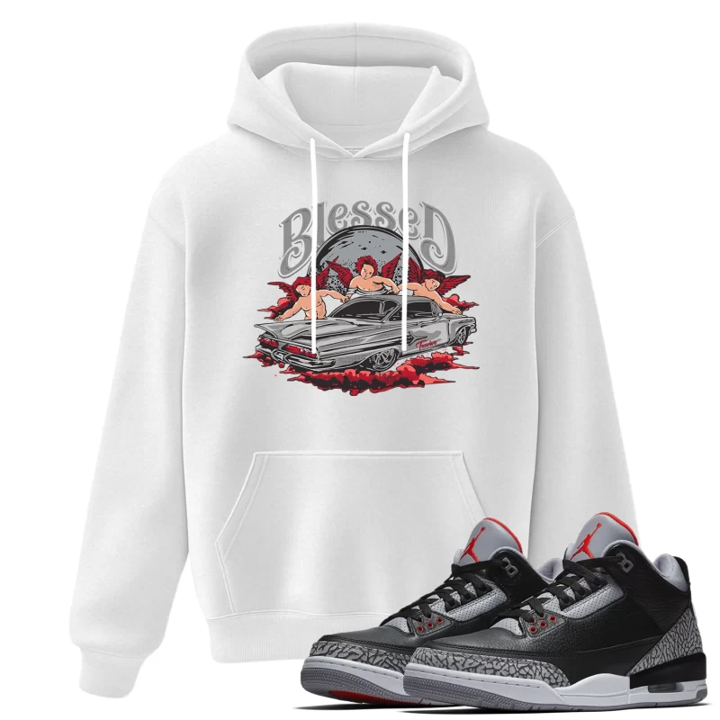 TeeVivo Hoodie Match Air Jordan 3 Retro OG Black Cement Blessed – Air Jordan 3 Hoodie, AJ3 Hoodie