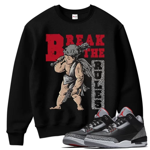TeeVivo Sweatshirt Match Air Jordan 3 Retro OG Black Cement Break the rules – Air Jordan 3 Sweatshirt, AJ3 Sweatshirt