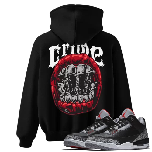 TeeVivo Hoodie Match Air Jordan 3 Retro OG Black Cement Crime – Air Jordan 3 Hoodie, AJ3 Hoodie