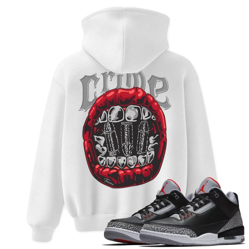 TeeVivo Hoodie Match Air Jordan 3 Retro OG Black Cement Crime – Air Jordan 3 Hoodie, AJ3 Hoodie