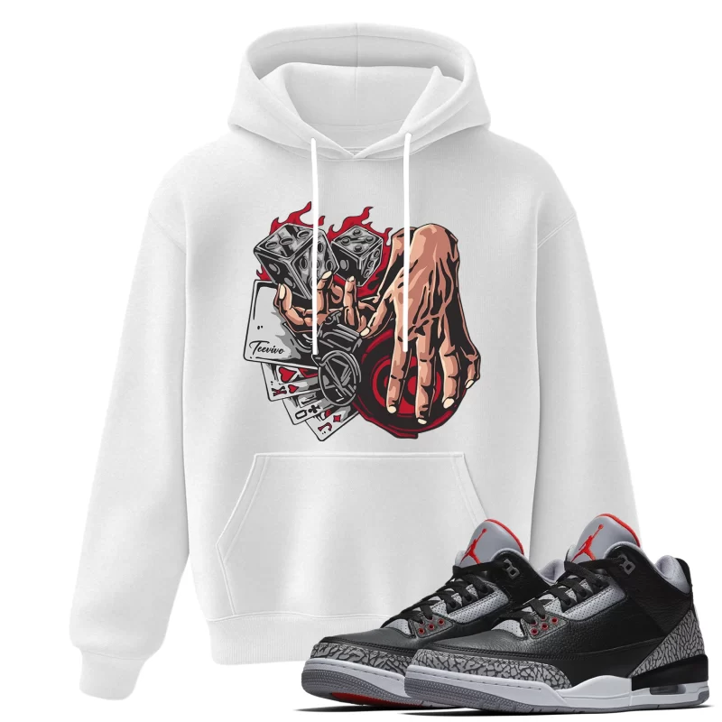 TeeVivo Hoodie Match Air Jordan 3 Retro OG Black Cement Gambling – Air Jordan 3 Hoodie, AJ3 Hoodie