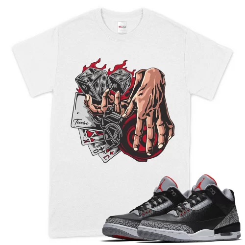 TeeVivo T-Shirt Match Air Jordan 3 Retro OG Black Cement Gambling – Air Jordan 3 Shirt, AJ3 Shirt