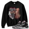 TeeVivo Sweatshirt Match Air Jordan 3 Retro OG Black Cement Gambling – Air Jordan 3 Sweatshirt, AJ3 Sweatshirt