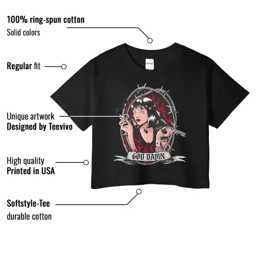 TeeVivo Crop Top Match Air Jordan 3 Retro OG Black Cement God Daaamn – Air Jordan 3 Crop Top, AJ3 Crop Top