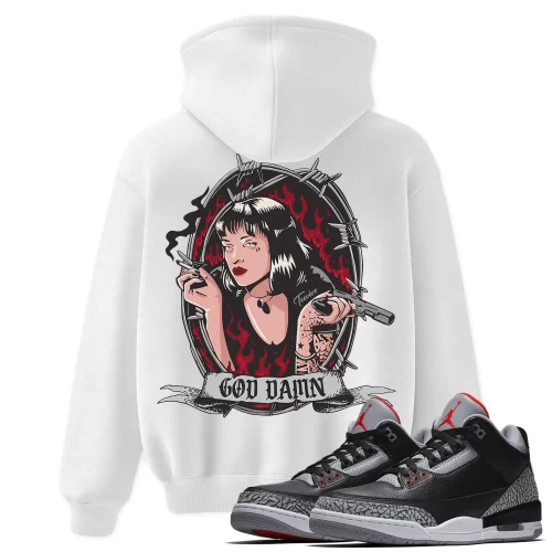 TeeVivo Hoodie Match Air Jordan 3 Retro OG Black Cement God Daaamn – Air Jordan 3 Hoodie, AJ3 Hoodie