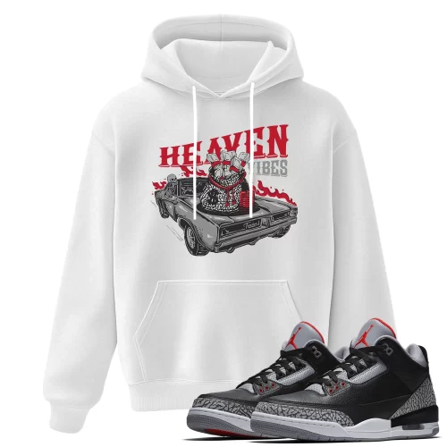 TeeVivo Hoodie Match Air Jordan 3 Retro OG Black Cement Heaven vibes – Air Jordan 3 Hoodie, AJ3 Hoodie