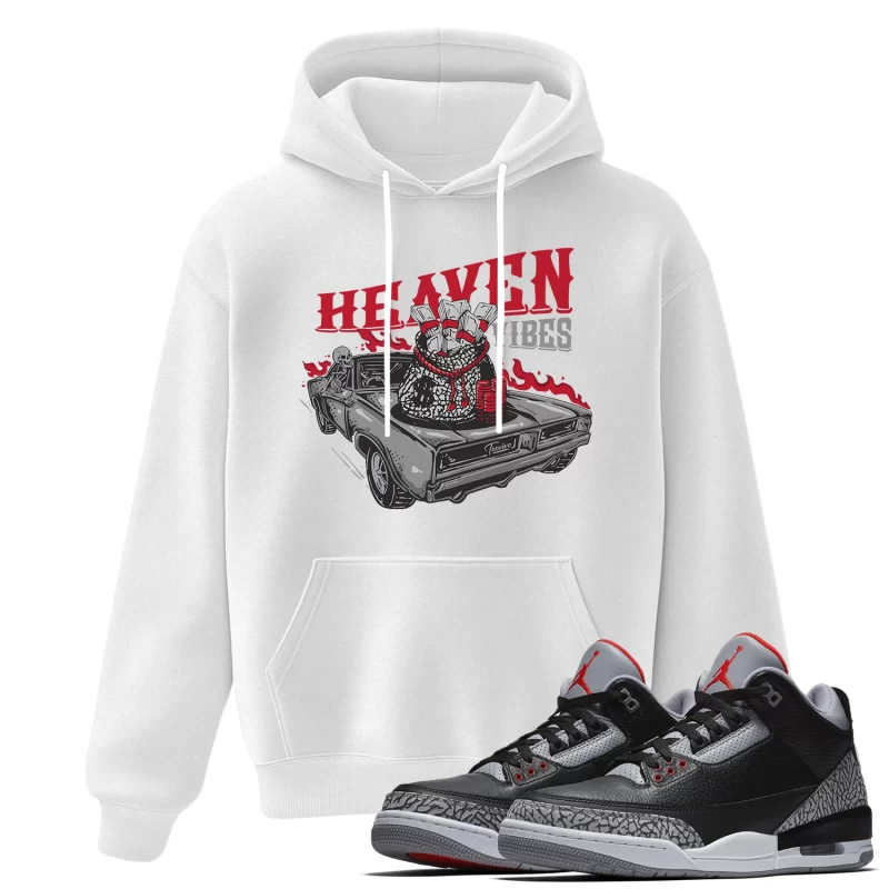 TeeVivo Hoodie Match Air Jordan 3 Retro OG Black Cement Heaven vibes – Air Jordan 3 Hoodie, AJ3 Hoodie