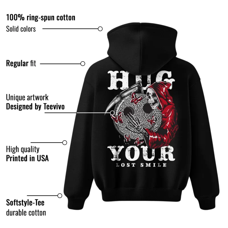 TeeVivo Hoodie Match Air Jordan 3 Retro OG Black Cement Hug your lost smile – Air Jordan 3 Hoodie, AJ3 Hoodie