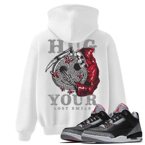 TeeVivo Hoodie Match Air Jordan 3 Retro OG Black Cement Hug your lost smile – Air Jordan 3 Hoodie, AJ3 Hoodie