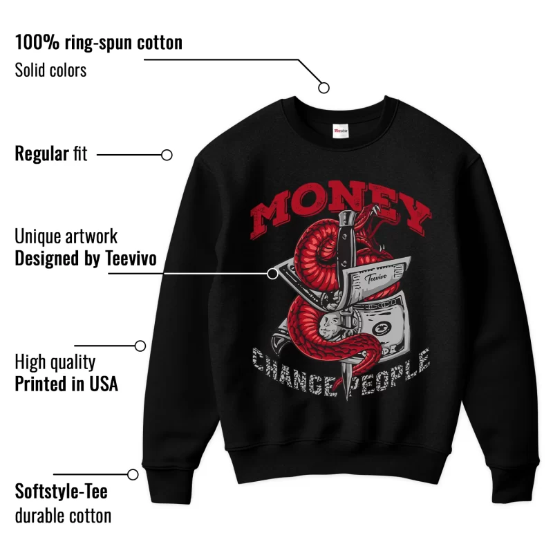 TeeVivo Sweatshirt Match Air Jordan 3 Retro OG Black Cement Money change people – Air Jordan 3 Sweatshirt, AJ3 Sweatshirt