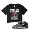 TeeVivo Crop Top Match Air Jordan 3 Retro OG Black Cement Outlaw – Air Jordan 3 Crop Top, AJ3 Crop Top