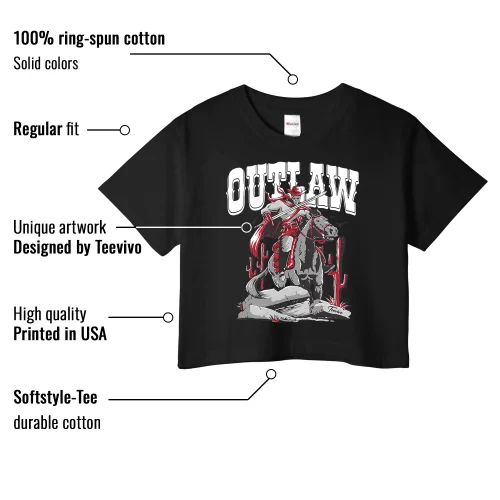 TeeVivo Crop Top Match Air Jordan 3 Retro OG Black Cement Outlaw – Air Jordan 3 Crop Top, AJ3 Crop Top