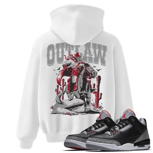 TeeVivo Hoodie Match Air Jordan 3 Retro OG Black Cement Outlaw – Air Jordan 3 Hoodie, AJ3 Hoodie