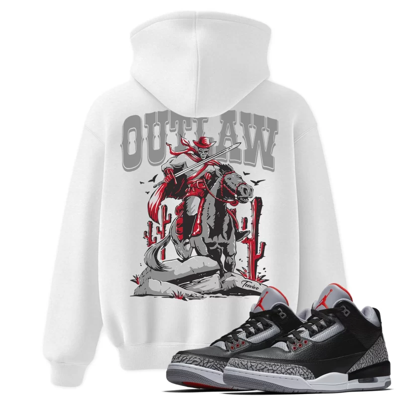 TeeVivo Hoodie Match Air Jordan 3 Retro OG Black Cement Outlaw – Air Jordan 3 Hoodie, AJ3 Hoodie