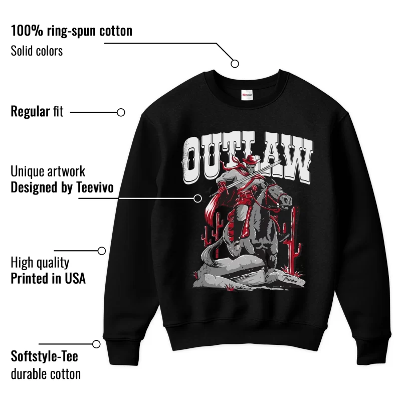 TeeVivo Sweatshirt Match Air Jordan 3 Retro OG Black Cement Outlaw – Air Jordan 3 Sweatshirt, AJ3 Sweatshirt