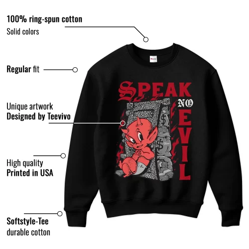 TeeVivo Sweatshirt Match Air Jordan 3 Retro OG Black Cement Speak no evil – Air Jordan 3 Sweatshirt, AJ3 Sweatshirt