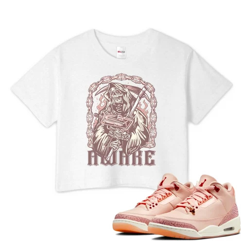TeeVivo Crop Top Match Air Jordan 3 Retro Valentines Day Treat Yourself Awake – Air Jordan 3 Crop Top, AJ3 Crop Top