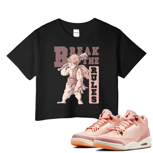 TeeVivo Crop Top Match Air Jordan 3 Retro Valentines Day Treat Yourself Break the rules – Air Jordan 3 Crop Top, AJ3 Crop Top