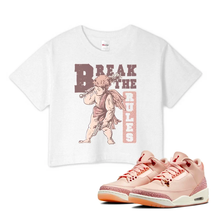 TeeVivo Crop Top Match Air Jordan 3 Retro Valentines Day Treat Yourself Break the rules – Air Jordan 3 Crop Top, AJ3 Crop Top