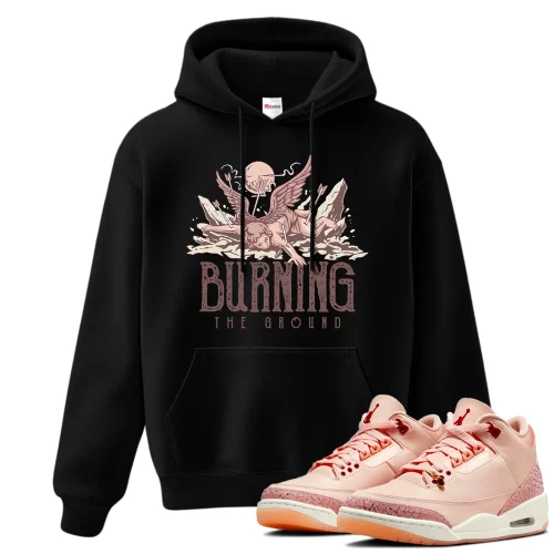 TeeVivo Hoodie Match Air Jordan 3 Retro Valentines Day Treat Yourself Burning the ground – Air Jordan 3 Hoodie, AJ3 Hoodie