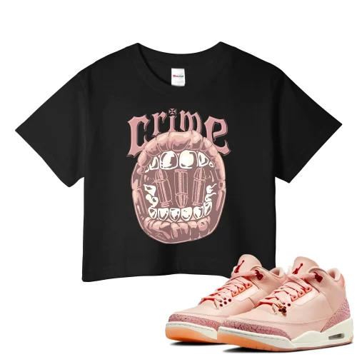 TeeVivo Crop Top Match Air Jordan 3 Retro Valentines Day Treat Yourself Crime – Air Jordan 3 Crop Top, AJ3 Crop Top