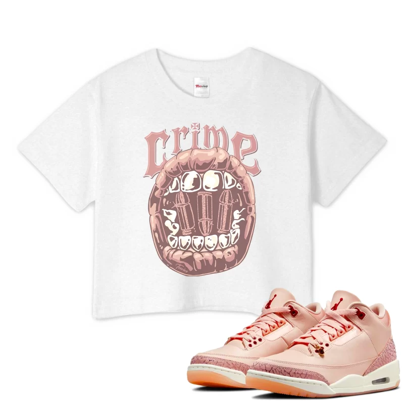 TeeVivo Crop Top Match Air Jordan 3 Retro Valentines Day Treat Yourself Crime – Air Jordan 3 Crop Top, AJ3 Crop Top