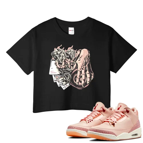 TeeVivo Crop Top Match Air Jordan 3 Retro Valentines Day Treat Yourself Gambling – Air Jordan 3 Crop Top, AJ3 Crop Top
