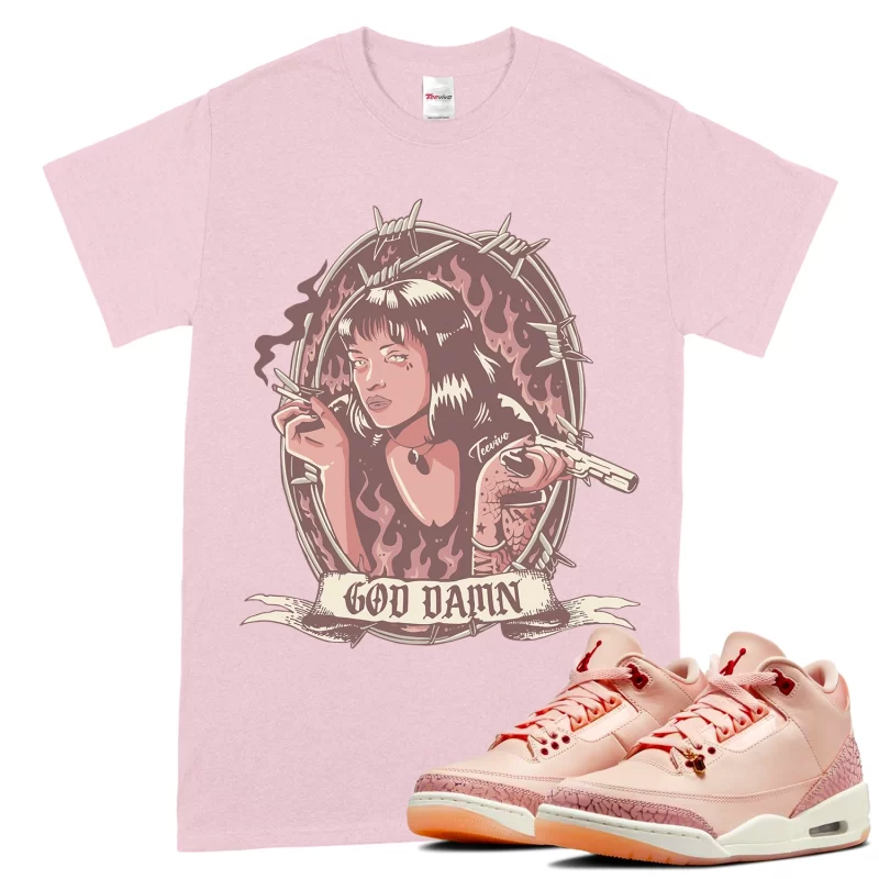 TeeVivo T-Shirt Match Air Jordan 3 Retro Valentines Day Treat Yourself God Daaamn – Air Jordan 3 Shirt, AJ3 Shirt