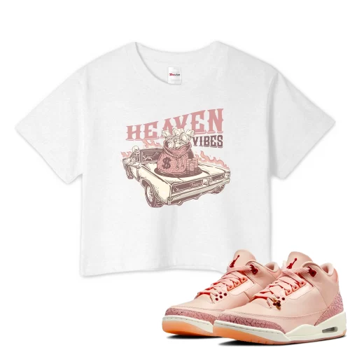 TeeVivo Crop Top Match Air Jordan 3 Retro Valentines Day Treat Yourself Heaven vibes – Air Jordan 3 Crop Top, AJ3 Crop Top