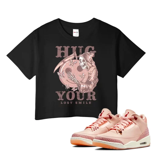 TeeVivo Crop Top Match Air Jordan 3 Retro Valentines Day Treat Yourself Hug your lost smile – Air Jordan 3 Crop Top, AJ3 Crop Top