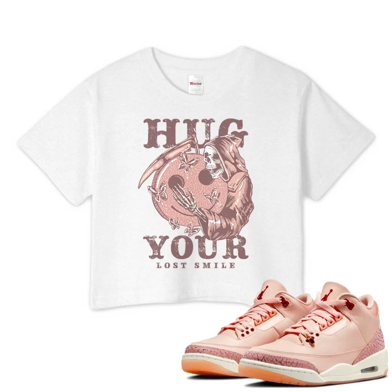 TeeVivo Crop Top Match Air Jordan 3 Retro Valentines Day Treat Yourself Hug your lost smile – Air Jordan 3 Crop Top, AJ3 Crop Top