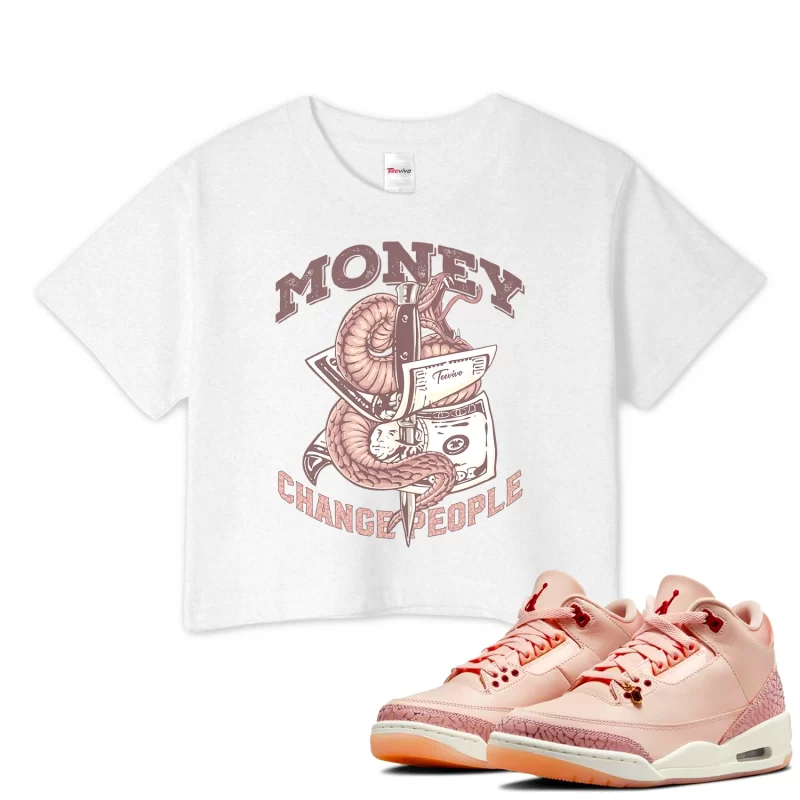 TeeVivo Crop Top Match Air Jordan 3 Retro Valentines Day Treat Yourself Money change people – Air Jordan 3 Crop Top, AJ3 Crop Top