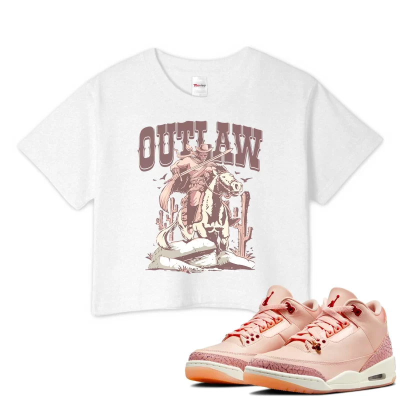 TeeVivo Crop Top Match Air Jordan 3 Retro Valentines Day Treat Yourself Outlaw – Air Jordan 3 Crop Top, AJ3 Crop Top