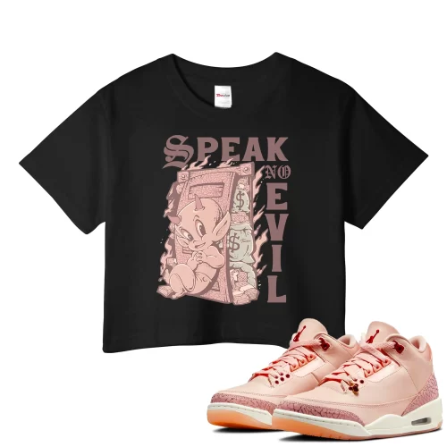 TeeVivo Crop Top Match Air Jordan 3 Retro Valentines Day Treat Yourself Speak no evil – Air Jordan 3 Crop Top, AJ3 Crop Top