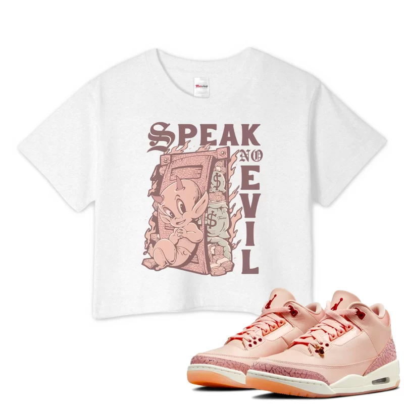TeeVivo Crop Top Match Air Jordan 3 Retro Valentines Day Treat Yourself Speak no evil – Air Jordan 3 Crop Top, AJ3 Crop Top