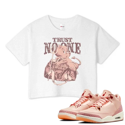 TeeVivo Crop Top Match Air Jordan 3 Retro Valentines Day Treat Yourself Trust no one – Air Jordan 3 Crop Top, AJ3 Crop Top