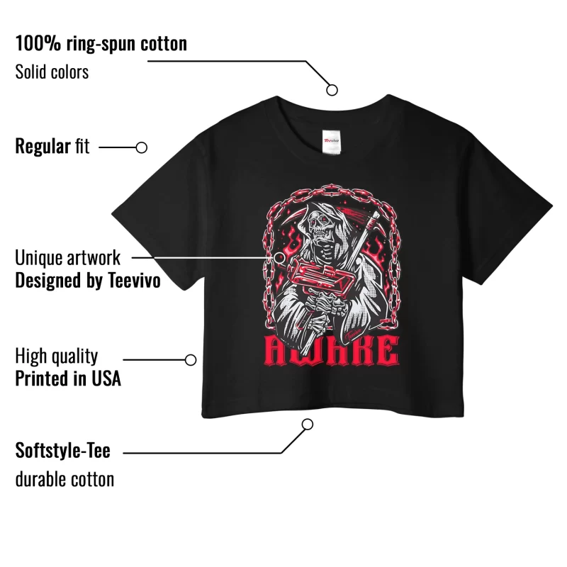 TeeVivo Crop Top Match Air Jordan 4 Retro Bred Reimagined Awake – Air Jordan 4 Crop Top, AJ4 Crop Top