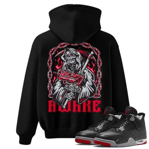 TeeVivo Hoodie Match Air Jordan 4 Retro Bred Reimagined Awake – Air Jordan 4 Hoodie, AJ4 Hoodie