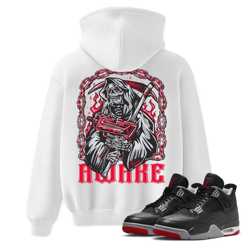 TeeVivo Hoodie Match Air Jordan 4 Retro Bred Reimagined Awake – Air Jordan 4 Hoodie, AJ4 Hoodie