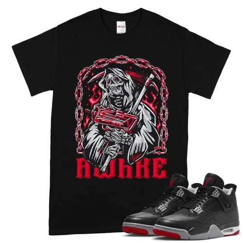 TeeVivo T-Shirt Match Air Jordan 4 Retro Bred Reimagined Awake – Air Jordan 4 Shirt, AJ4 Shirt