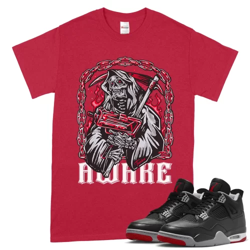TeeVivo T-Shirt Match Air Jordan 4 Retro Bred Reimagined Awake – Air Jordan 4 Shirt, AJ4 Shirt