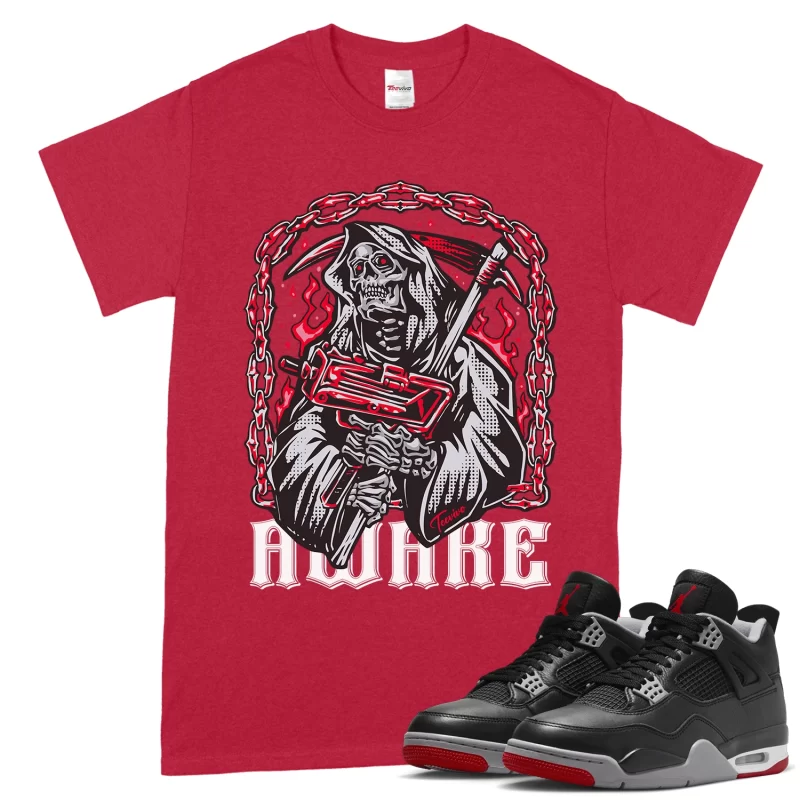 TeeVivo T-Shirt Match Air Jordan 4 Retro Bred Reimagined Awake – Air Jordan 4 Shirt, AJ4 Shirt