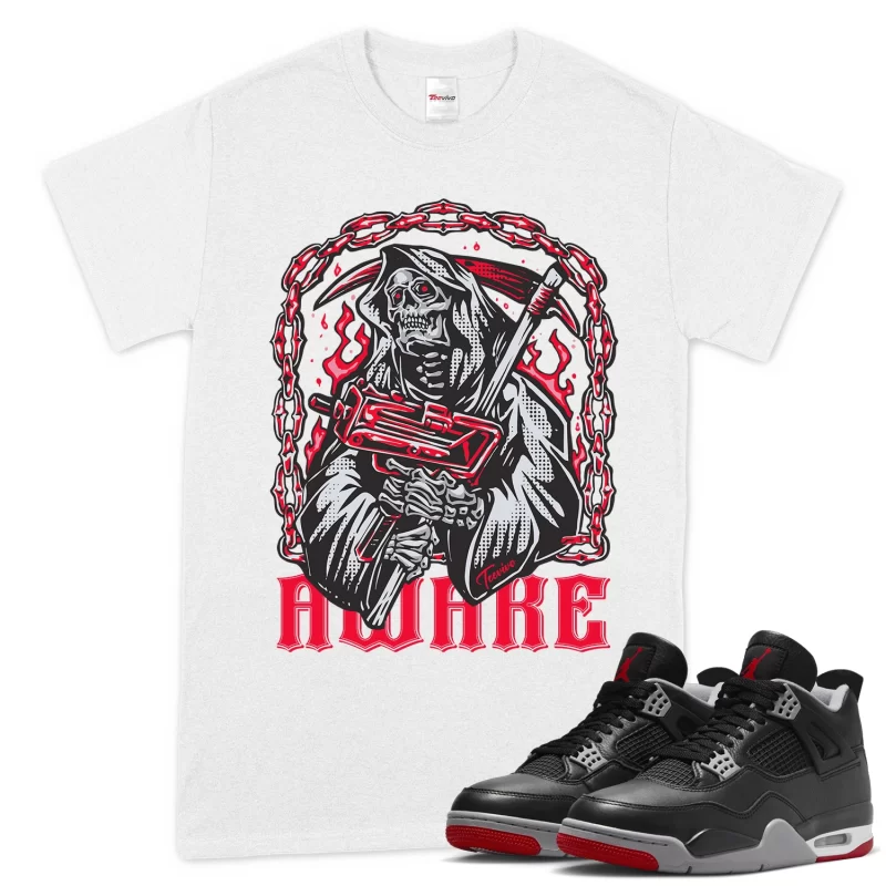 TeeVivo T-Shirt Match Air Jordan 4 Retro Bred Reimagined Awake – Air Jordan 4 Shirt, AJ4 Shirt