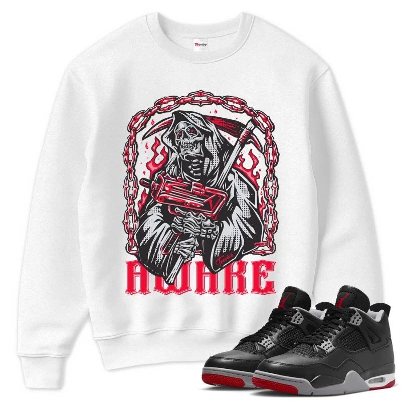 TeeVivo Sweatshirt Match Air Jordan 4 Retro Bred Reimagined Awake – Air Jordan 4 Sweatshirt, AJ4 Sweatshirt