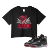 TeeVivo Crop Top Match Air Jordan 4 Retro Bred Reimagined Burning the ground – Air Jordan 4 Crop Top, AJ4 Crop Top