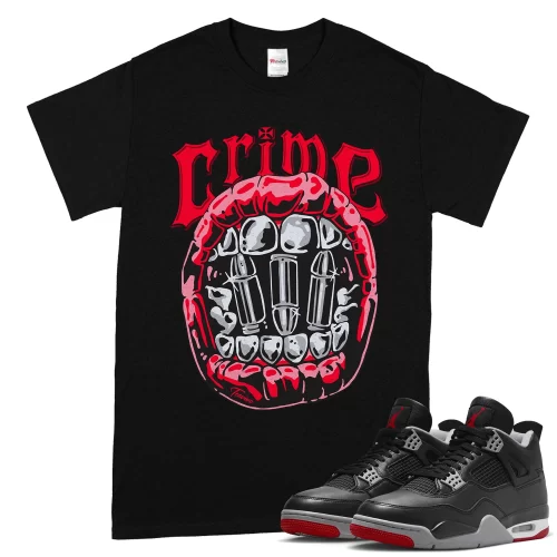 TeeVivo T-Shirt Match Air Jordan 4 Retro Bred Reimagined Crime – Air Jordan 4 Shirt, AJ4 Shirt