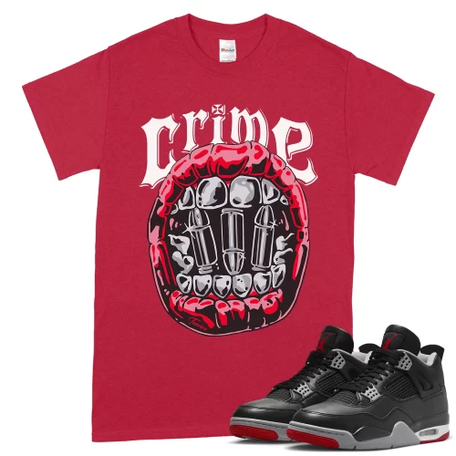TeeVivo T-Shirt Match Air Jordan 4 Retro Bred Reimagined Crime – Air Jordan 4 Shirt, AJ4 Shirt